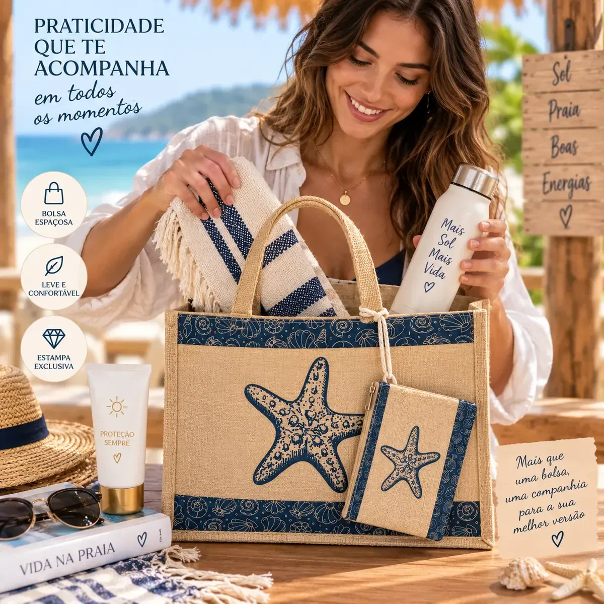 Detalhe da bolsa de praia